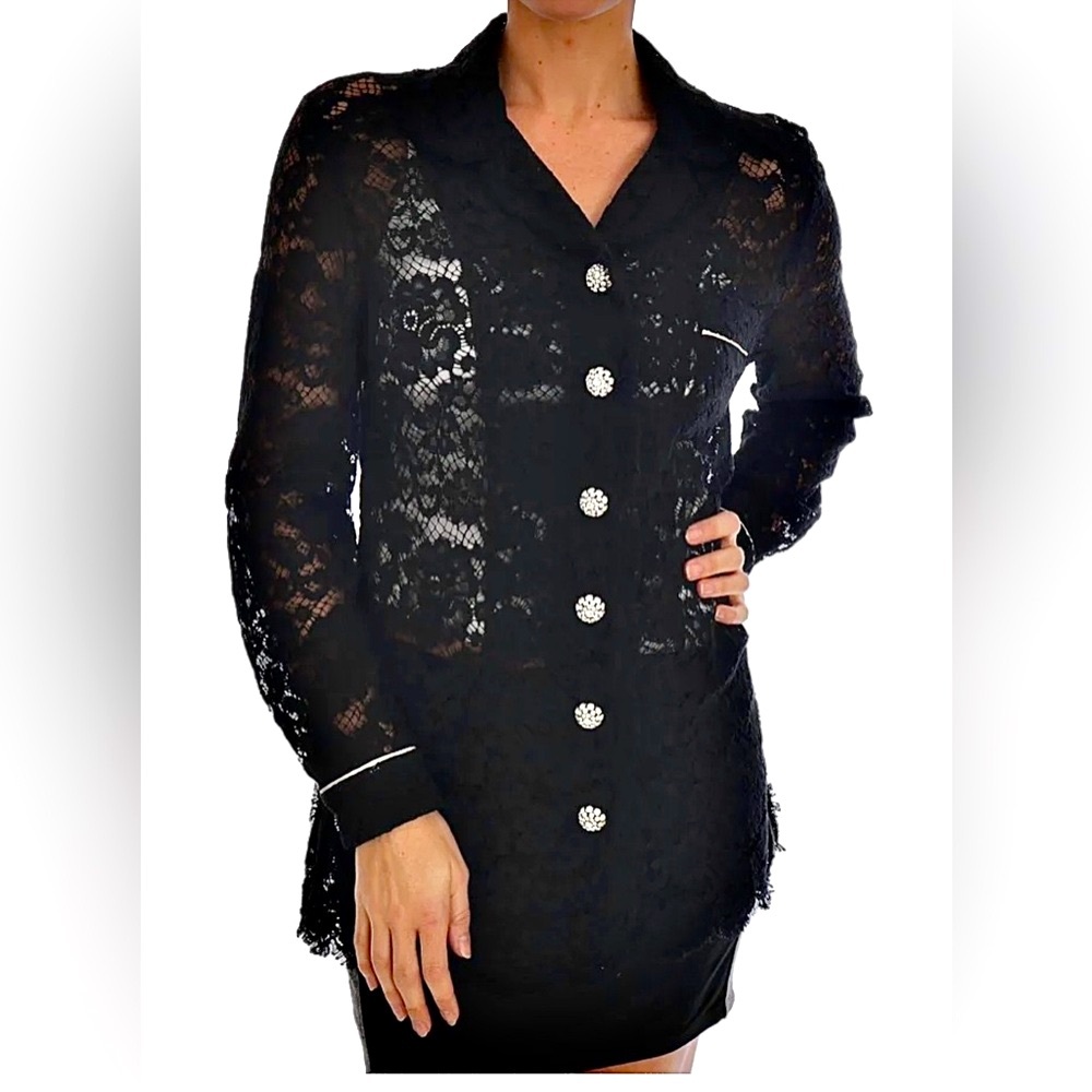 Dolce & Gabbana Black Lace Top